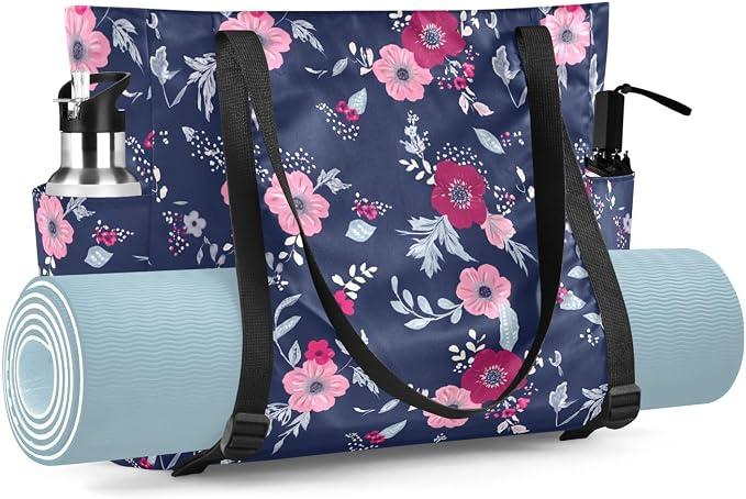 MCHIVER Yoga Bag for Women Men Large Yoga Mat Bag with Adjustable Strap Workout Bags Totes for Pilates Yoga Travel