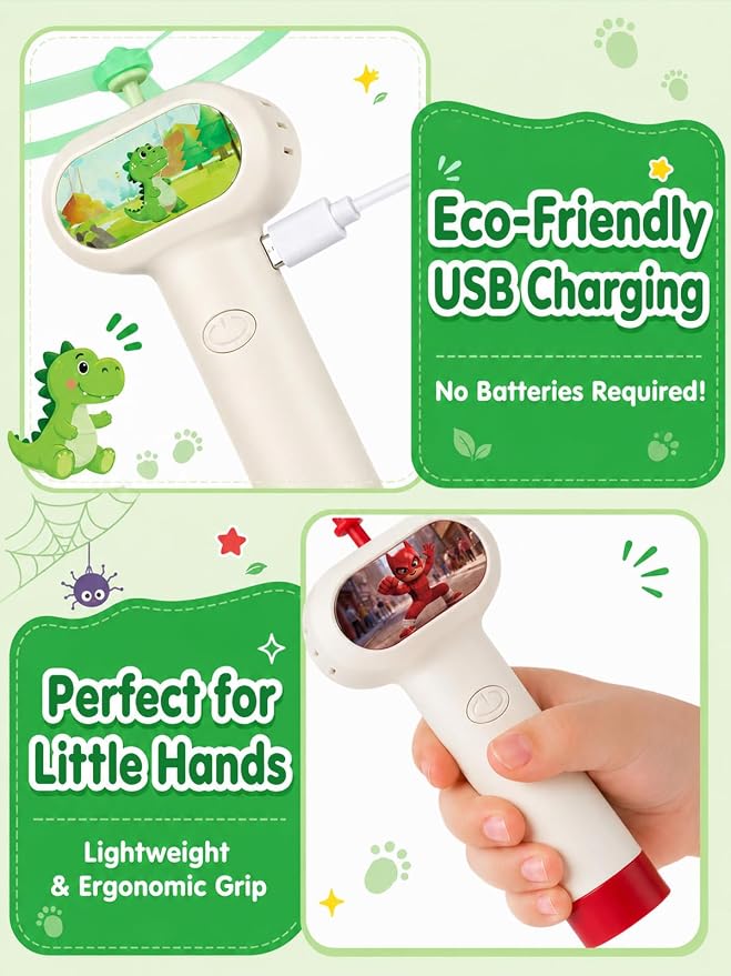 2PCS Outside Toys for Kids & Pets Electric Disc Launcher 6 Flying Spinners
