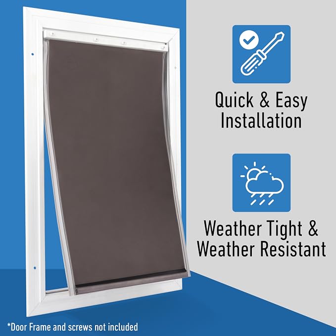 Evergreen Pet Supplies Dog Door Replacement Flaps - Compatible with PetSafe Freedom PAC11-11038 - Medium Brown 8.25" x 12.25" - Weather-Resistant Replacement Flap for Sliding Glass Inserts