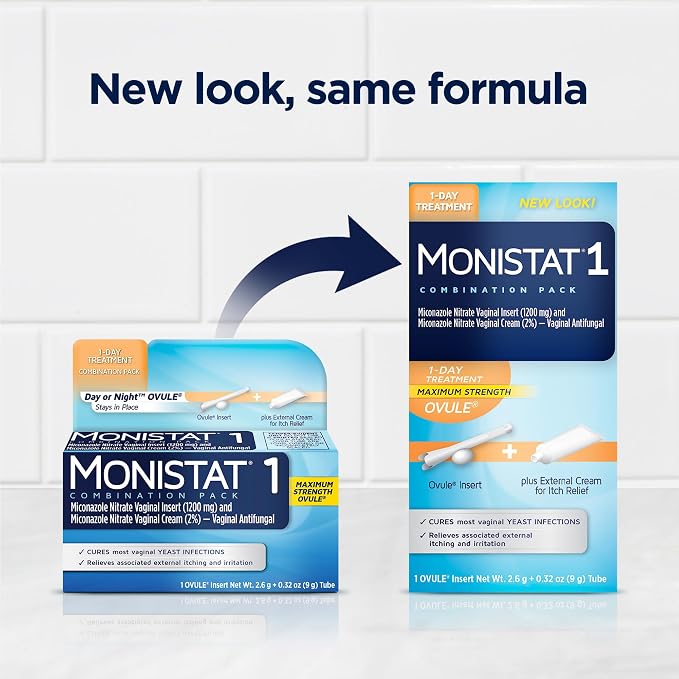 MONISTAT 1-Dose Yeast Infection Treatment, 1 Ovule Insert & External Itch Cream