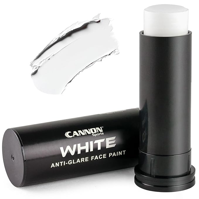 Cannon Sports Face Body Paint Stick for Football Baseball Softball Lacrosse Hockey - Sweatproof, Long-Lasting, Anti-Glare (White)