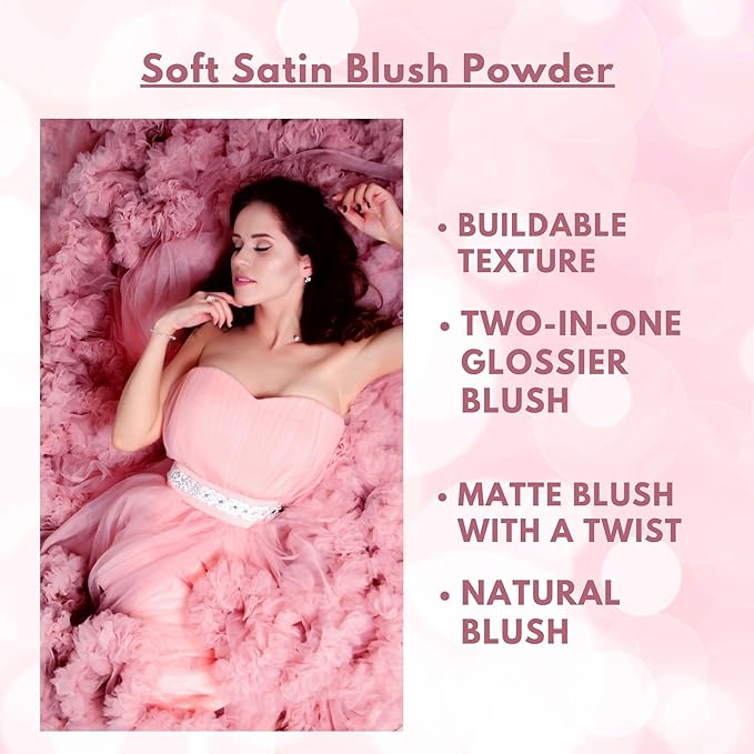 GA-DE Idyllic Soft Satin Blush Powder, 46 - Makeup Powder for Cheeks - Silky Color, Buildable Texture, Sheer to Dramatically Flushed Look - 0.28 oz