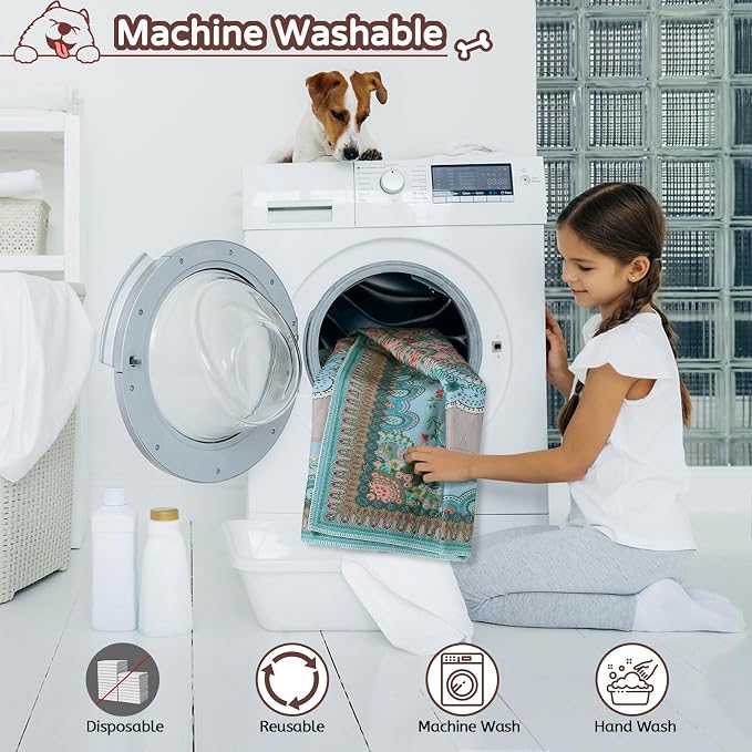 Aitmexcn Washable Pee Pads for Dogs, 2 Large Puppy Pads, 36'' x 41'' | Highly Absorbent, Waterproof Layer, Machine Washable, Non-Slip Bottom, For Playpens and Senior Dogs