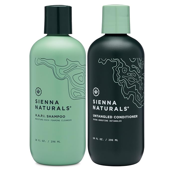 Sienna Naturals - H.A.P.I. Shampoo & Untangled Conditioner Bundle - Anti Frizz - Hydrating for Dry, Damaged, Curly & Color-Treated Hair