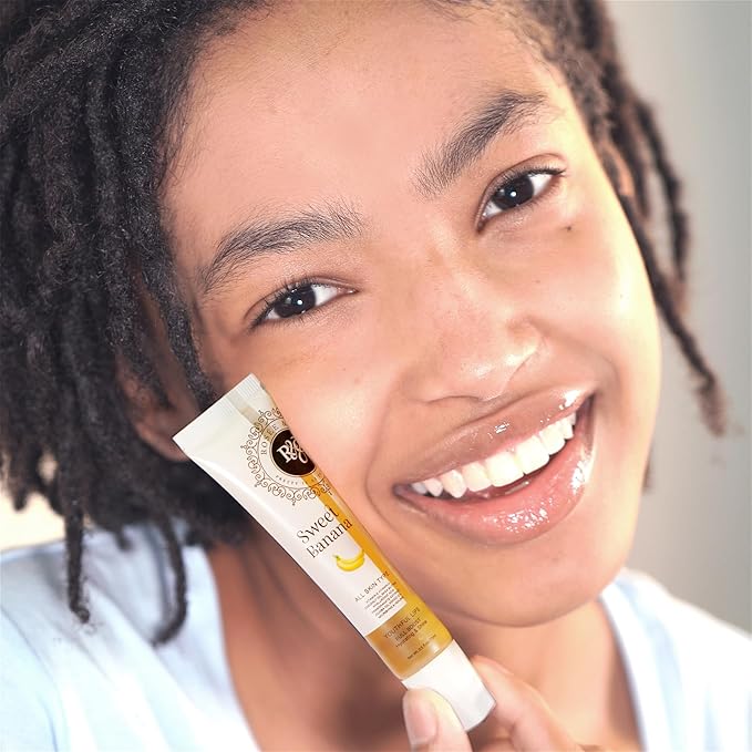 Rosee Lip Gloss Vegan & Cruelty Free Treatment, Professional Make up, Long Lasting Glossy with Shea Butter, Moisturize, Protect & Smooth, High Shine, Non-Sticky (s. Sweet Banana, 0.5)