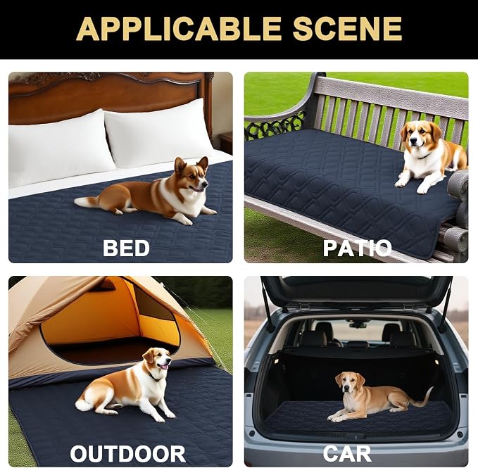 PrinceDeco Dog Bed Cover Blanket 52x82,Waterproof Pet Blanket Sofa Covers Washable Furniture Protector for Sofa, Sectional, Bed, Crate, Car & RV, Tear-Resistant Anti-Slip Backing,Navy