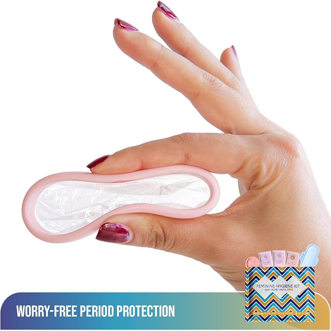 Menstrual Disc Kit with Pad - 5 Pack | Convenience on the Go | Period Kit Pack for Travelling Out of the House | Covers All Flows | Individually Wrapped Feminine Hygiene Care Products