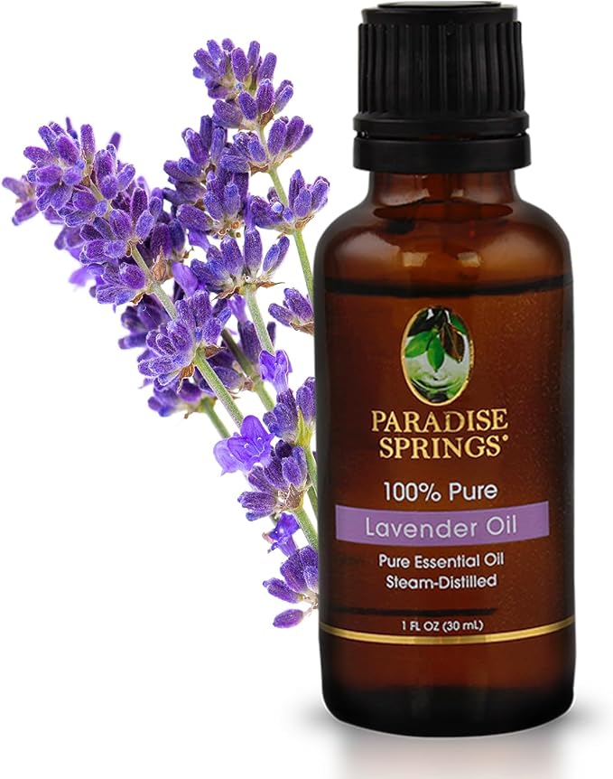 Paradise Springs Lavender Essential Oil 1 fl oz (30ml) | 100% Pure & Natural Lavender Oil for Aromatherapy, Diffusers, Humidifiers, Massage & Home Fragrance
