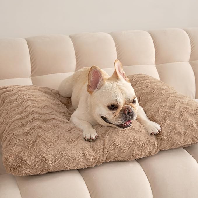 EHEYCIGA Washable Dog Beds Medium Sized Dog, 29x21 Inch Pet Bed, Camel | Plush and Comfy Kennel Pad, Soft Dog Crate Mat, Deluxe Sleeping Mattress for Dogs Up to 35 lbs
