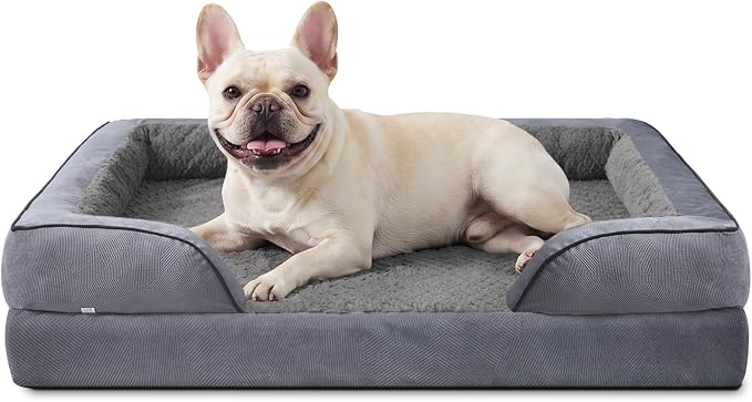 Orthopedic Dog Bed Medium Size Dog, Waterproof Egg-Crate Foam Couch with Washable Removable Cover, Waterproof Lining and Nonskid Bottom