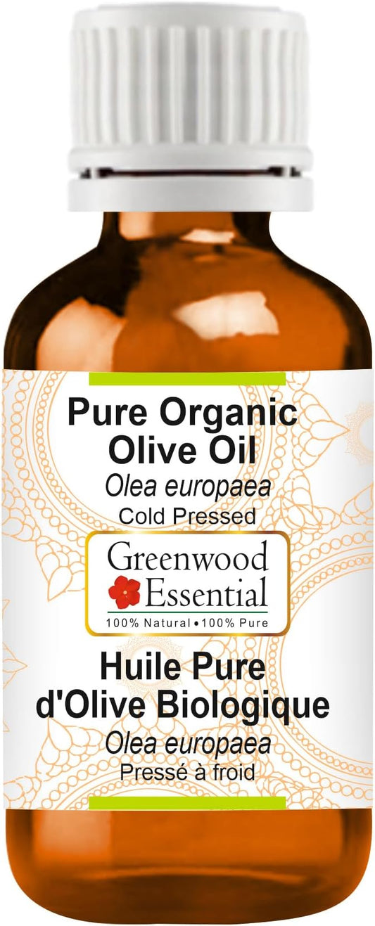 Greenwood Essential Pure Olive Oil (Olea europaea) 100% Natural Therapeutic Grade Cold Pressed for Personal Care 15ml (0.50 oz)