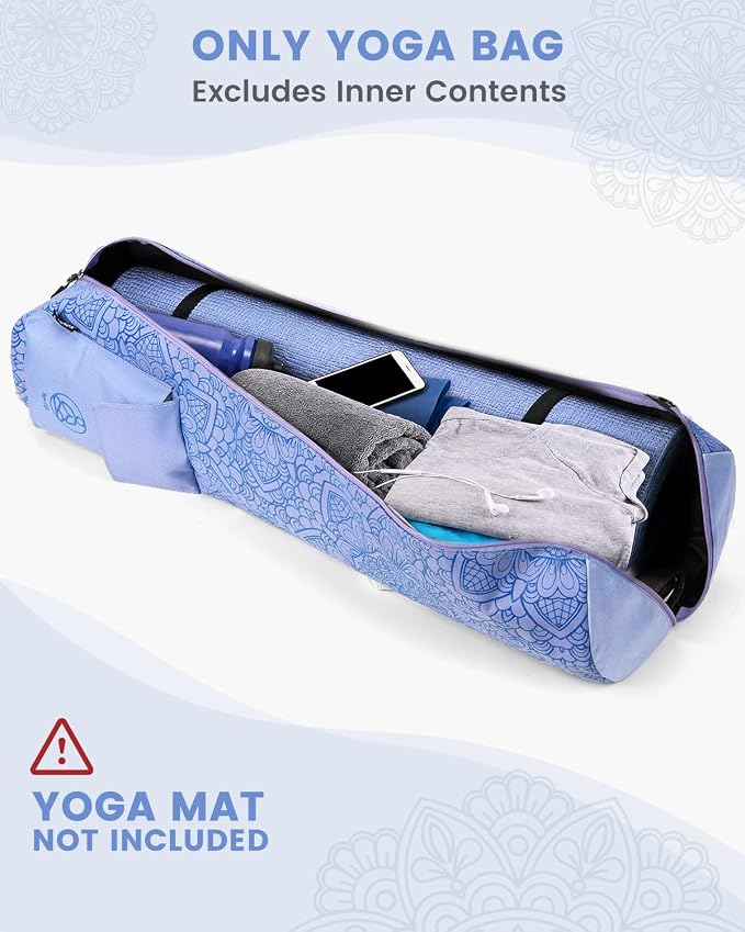 Gonex Yoga Mat Bag, Yoga Mat Carrier Full-Zip Exercise Yoga Mat Carry Bag for Women Men with 2 Multi-Functional Storage Cargo Pockets Extra Wide Adjustable Shoulder Strap