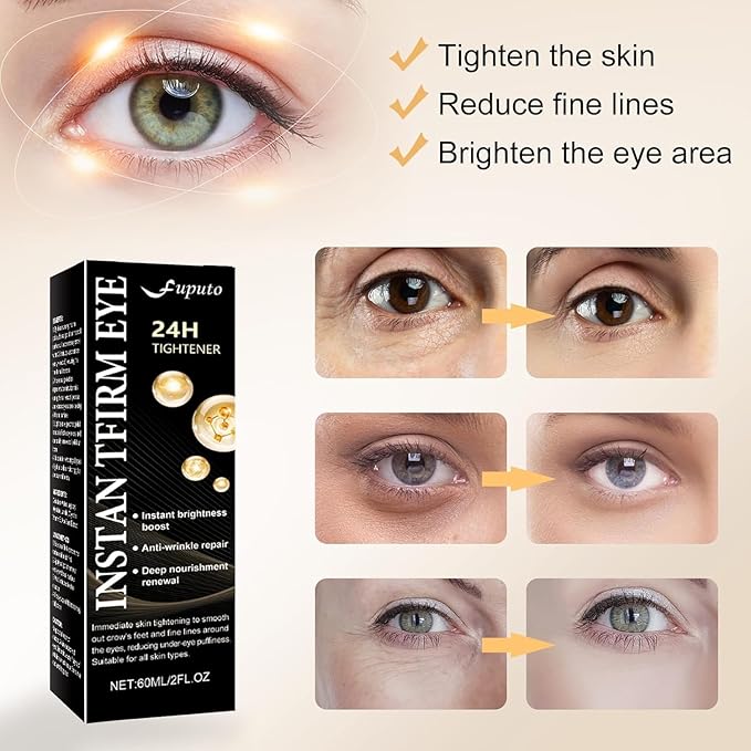 Temporary Instant Eye Tightener Cream – 60ML Quickly Reduces Dark Circles, Eye Bags, Puffiness and Fine Lines for Anti-Aging and Firming, Provides Rapid Hydration and Locks in Moisture (2 fl. oz)