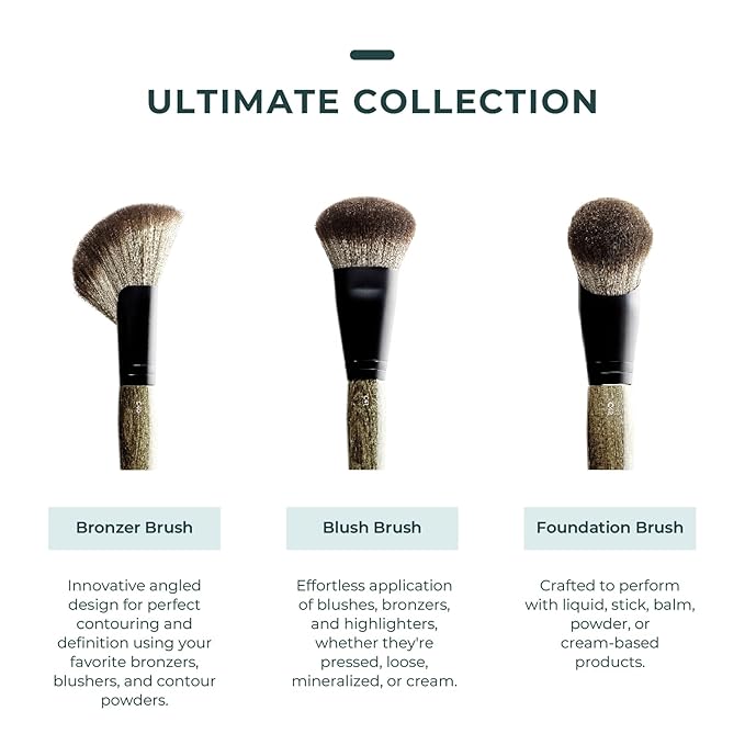 Rose and Ben Beauty C42 Professional Foundation Brush | Multi-Use Angled Makeup Brush for Buffing, Blending & Building | Creates a Seamless Finish and is Cruelty Free