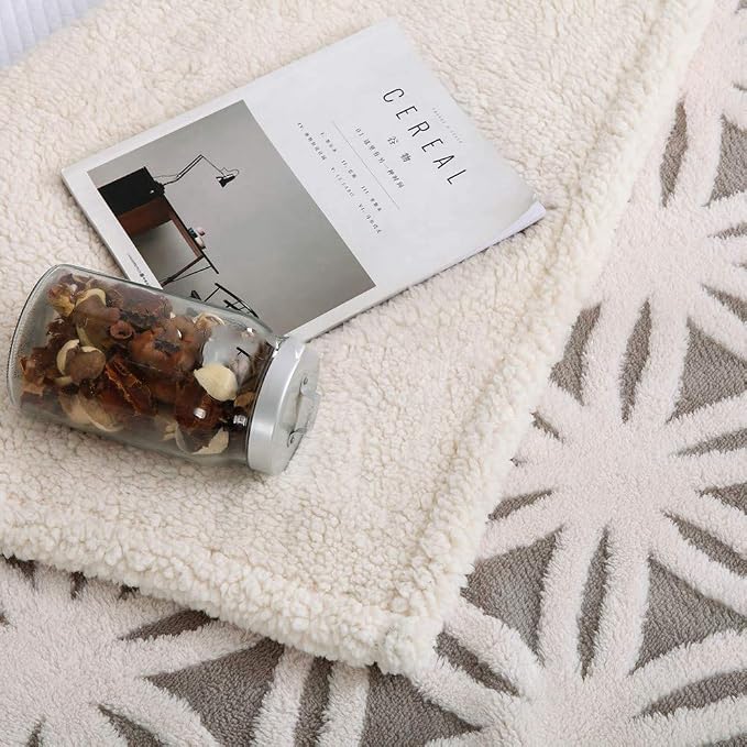 LOMAO Sherpa Fleece Blanket Gifts for Mom Dad Cozy Soft Throw Blanket for Women Men Birthday Gifts Dual Sided Couch Sofa Bed Blanket (Grey, 90''x90'')
