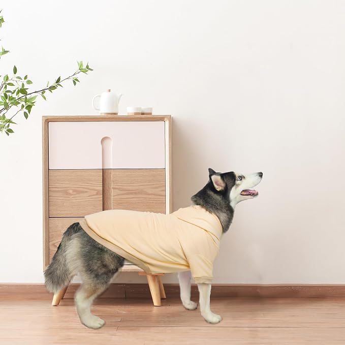BINGPET Dog Hoodie for Large Dogs, Soft Pullover Pet Sweater | Warm Dog Sweatshirt Clothes, Winter Hooded Outfit for Girl Boy Dogs Puppy, French Pitbull Cold Weather Coats Wear, Beige XL