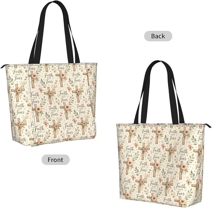 Christian Cross Jesus God Yoga Mat Bag for Women with Mats Bags Carrier Carryall Canvas Tote with Zipper Pocket, Polyester Gym Bag for Yoga Pilates Beach Travel Fitness Workout Gifts for Yoga Lovers
