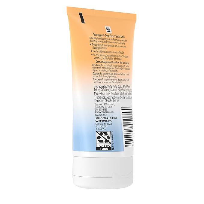 Neutrogena Deep Clean Gentle Daily Facial Scrub, Oil-Free Cleanser, 4.2 Fl Oz (Pack of 2)