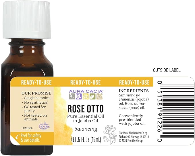 Aura Cacia Pure Aromatherapy, Rose Otto, Balancing.5-Ounces