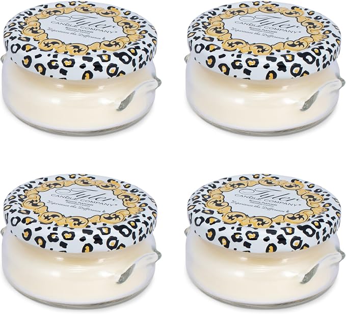 Tyler Creamy White 3.4 Ounce Glass Aromatherapy Scented Jar Candle Pack of 4, Diva