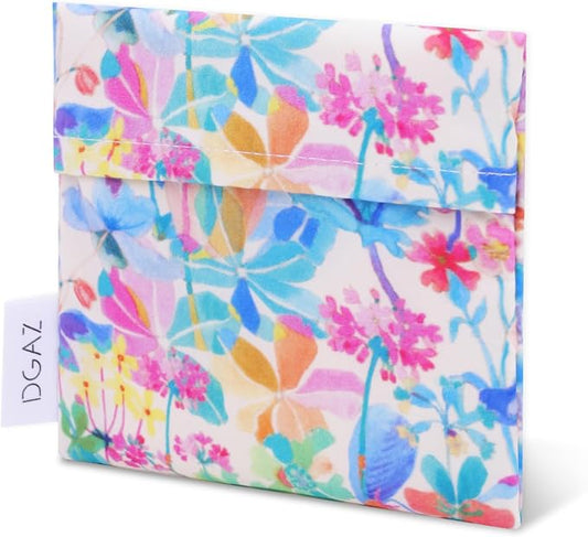 DGAZ Sanitary Napkin Storage Bag, Period Bag for Teen Aged Girls, Portable Period Bag for Panty Liners/Menstrual Cup/Small Tampons，Mini Makeup Bag for Purse(Emerald White)