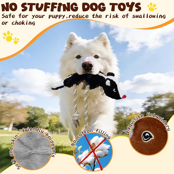 No Stuffing Rope 5-Pack Dog Toys, Chew Toys for Medium, Large Pets