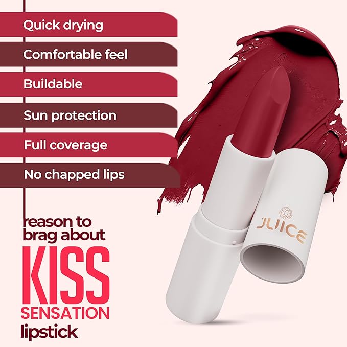 JUICE Kiss Sensation Lipstick With Goodness Of Bio Retinol, Uv Protection Long Lasting Lipstick Creamy Nude - M21 4 G Pack Of 1