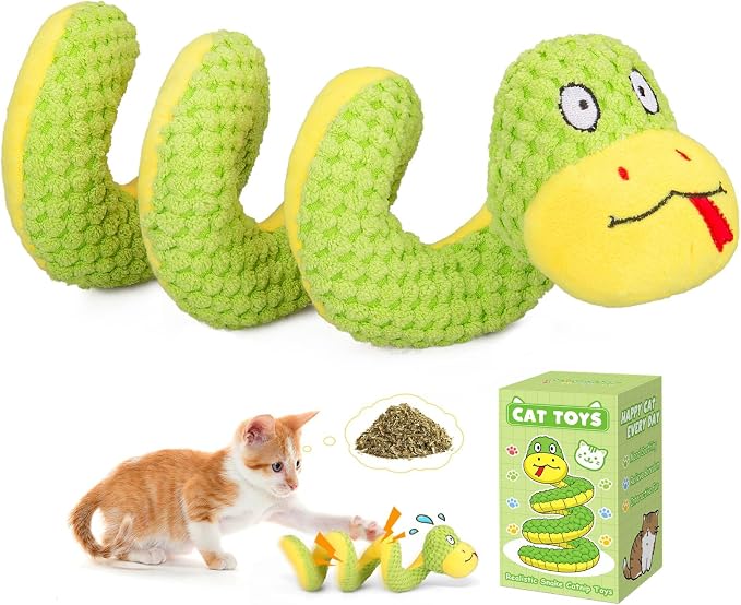 Retro Shaw 14"Snake Cat Toys Catnip Interactive Toy for Indoor Cats Kittens