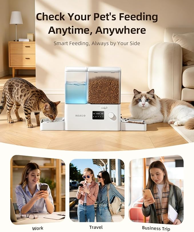 Automatic Cat Feeder with Camera,2-in-1 Smart Feeder,8.5L/36Cups | 1080P HD Camera/Night Vision/2.4G,5G WiFi APP/Timed Feeding/8.5L Large Capacity/304 SS Bowl/Detachable Clean/for Dogs & Cats