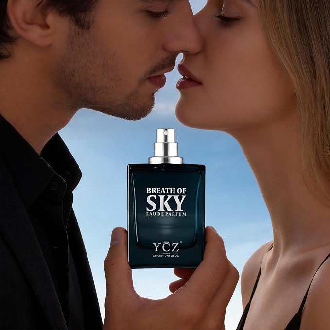 Ycz SKY Cologne for Men, 1.7oz Long-Lasting Eau de Parfum -Aromatic Woody Scent with Orange Blossom & Rose, Amber & Cedarwood Base, Fresh Masculine for Daily Wear, Date Night & Special Occasions