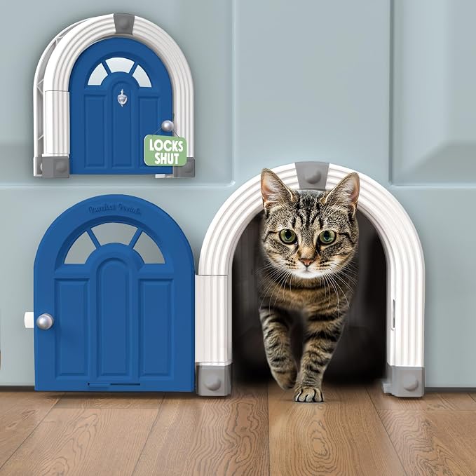 Purrfect Portal Meow Manor® Cat Door Interior Door - No-Flap, Fits Cats Up to 20 lbs, Easy DIY Setup, No Training Needed