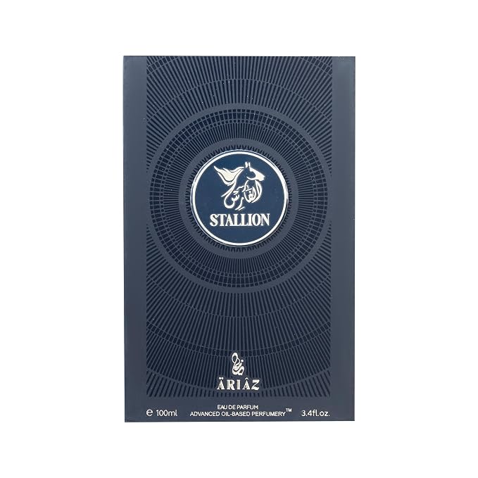 ARIAZ Stallion Men Eau De Parfum 3.4 Oz - Citrus Woody Cologne with Grapefruit, Ambrox, Woodsy Notes, Musk - Bright Daytime Fragrance for Summer