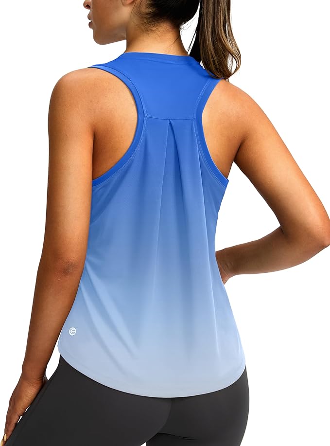 Women's Workout Tops Racerback Athletic Tank Tops Sleeveless Loose Fit Yoga Running Gym Shirts for Women
