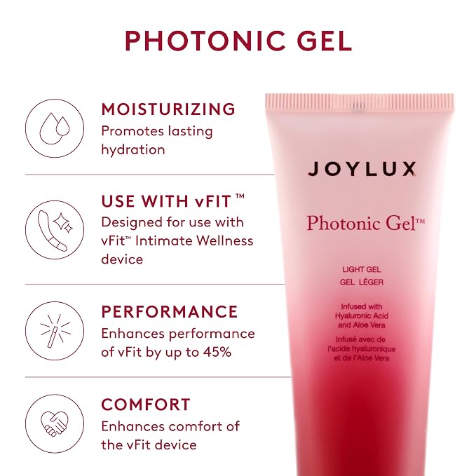Joylux - vFit device, Photonic Gel & Wipes Set, Feminine Health Device for Women, Promotes Natural Hydration, For At-Home Wellness and Self-Care (3-Pack Set)