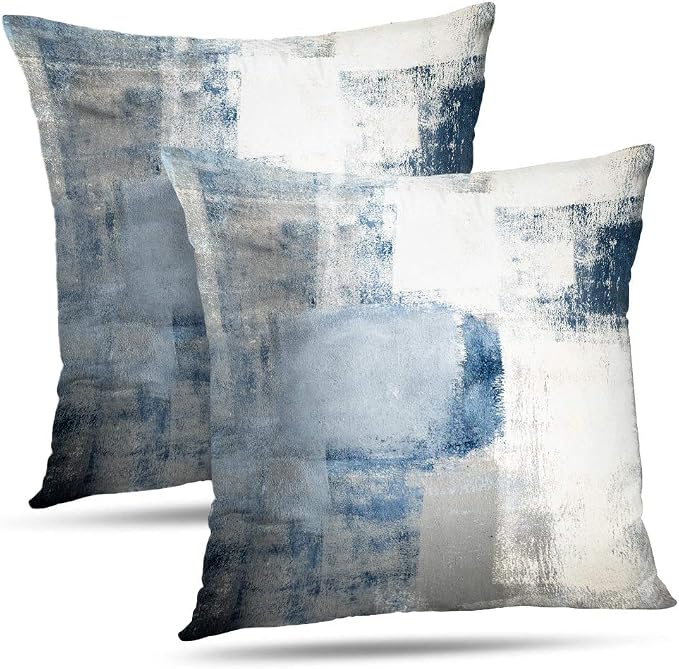 Throw Pillow Covers for Couch, 26x26 Inch, 2 Pack, Grey Blue | Decorative Throw Pillow Covers Cushion Covers for Couch Bedroom Sofa Living Room