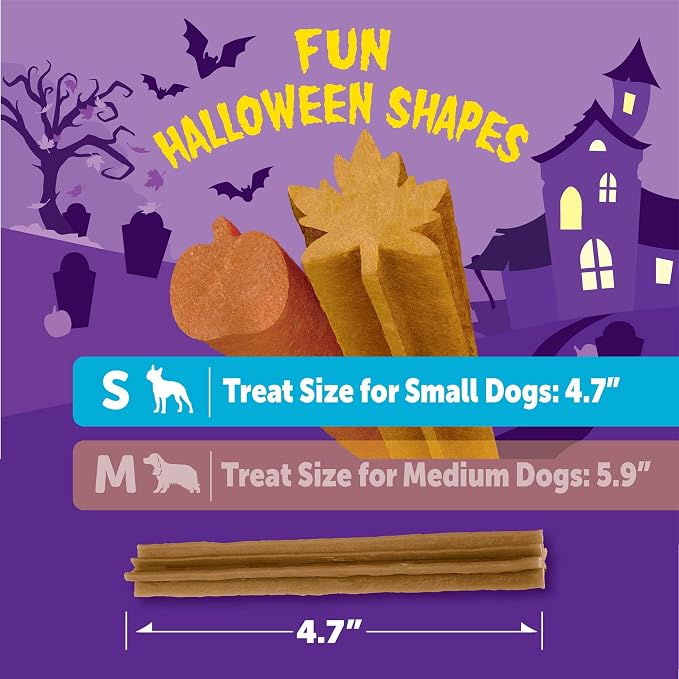 Wellness WHIMZEES Fall Natural Dog Dental Treat, Autumn Halloween Chews, Freshens Breath, Small Size, 6.3 oz Bag, 12 Count