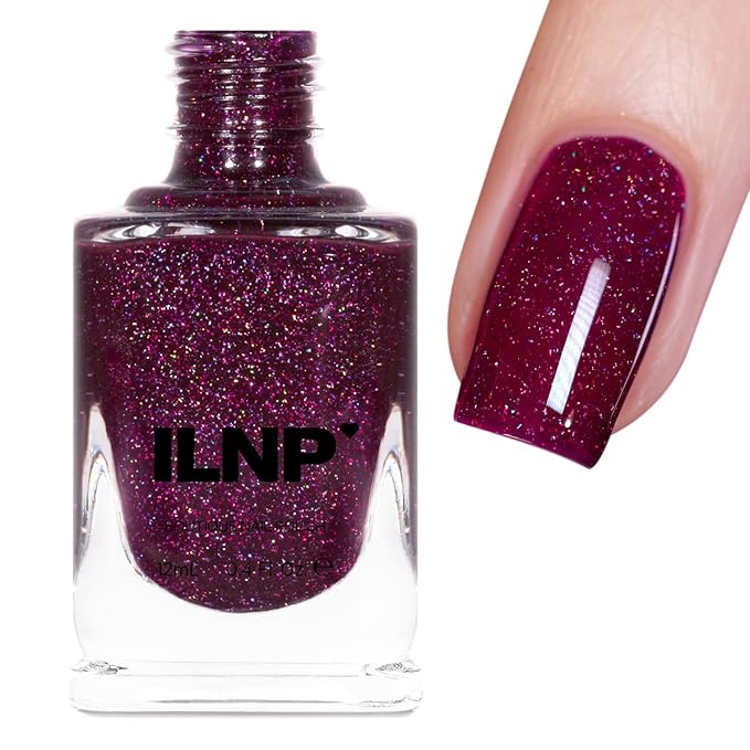 ILNP Honeymoon - Juicy Deep Berry Holographic Jelly Nail Polish
