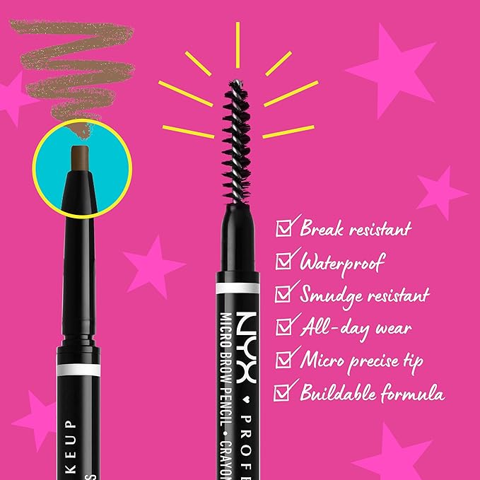 NYX PROFESSIONAL MAKEUP Micro Brow Pencil, Precise Tip, Waterproof, Vegan Eyebrow Pencil - Rich Auburn