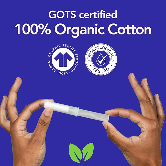 Marlow | Organic Cotton Tampons | Plant Based Applicator | Super 18 Count