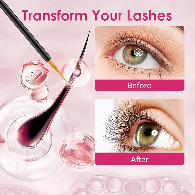 Eyelash Growth Serum - Natural & Nourishing Formula for Longer, Thicker Lashes with Peptides & Biotin | Safe for Sensitive Eyes | 8ml