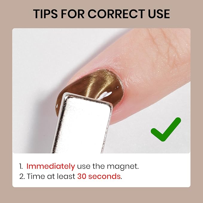 Brown Cat Eye Nail Polish Non Gel, Quick Dry Magnetic Nail Polish with Magnet Cateye Fingernail Lacquer Air Fast Drying Manicure Gift For Women Girls 16ml/0.54 oz