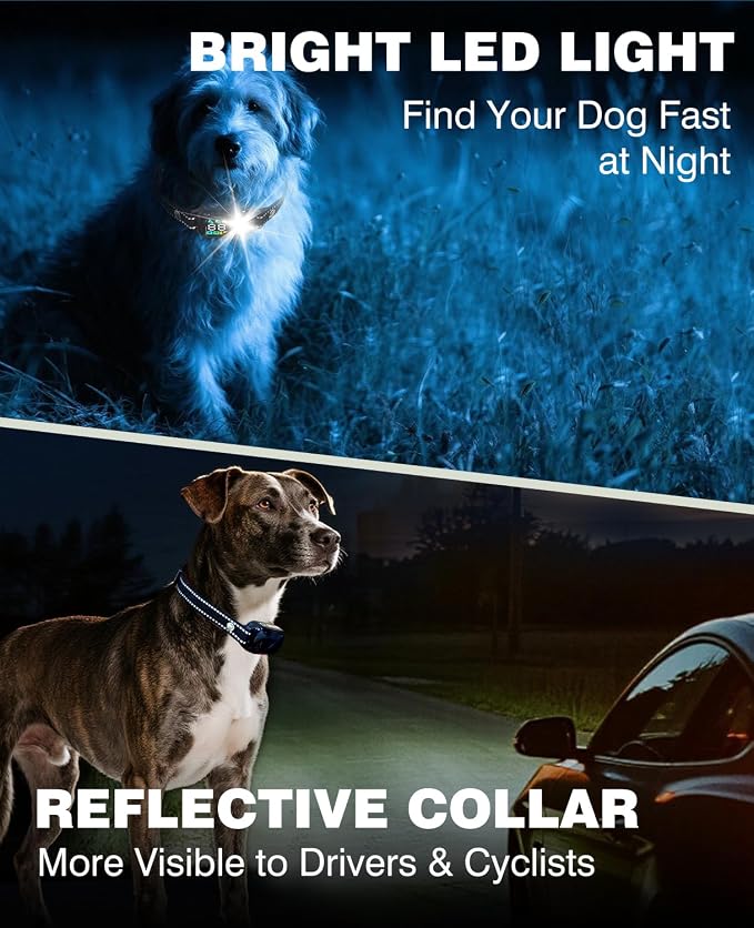 Dog Shock Collar for 3 Dogs - AI Smart Electric Anti-Barking Training Collar with Remote, 3300FT Range & IPX7 Waterproof, No False Trigger E-Collar for Small Medium Large Breeds