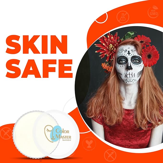 Face and Body Paint (water-based) White (30gm), Non-Toxic and High-Quality Body Paint for Halloween Makeup, Costumes, Festivals