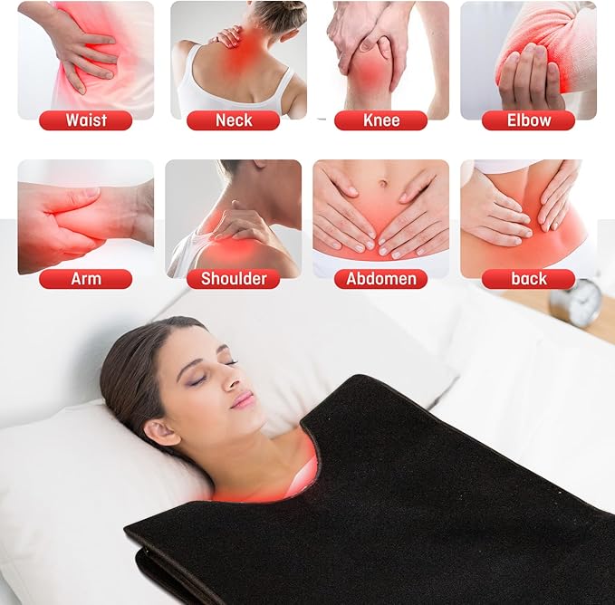 Red Light Therapy Mat - Full Body, Sleep Bag Design, Dual Timer Controllers, 2352 LED Beads, Adjustable Intensity/Pulse, 660nm & 850nm Wavelengths for Pain Relief & Better Sleep, 71" x 31.5"