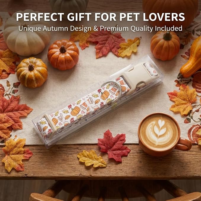 Fall Dog Collar, Large Collar for Large Girls Boys Dogs, L