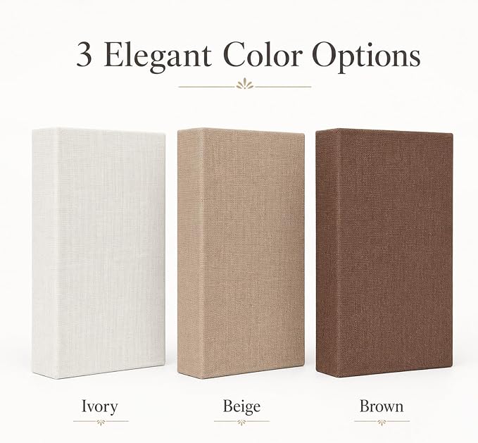 Decorative Linen Faux Book Storage Box Neutral Decorative Book Accent,12" | Vintage book style, faux linen texture, hidden storage, shelf decoration, farmhouse home decor, office organization