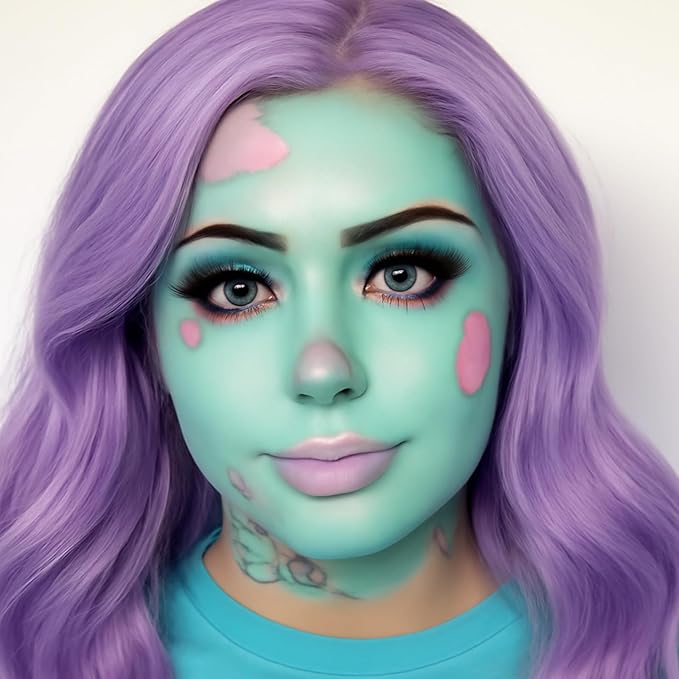 Teal Face Paint Stick,Water-Based Teal Body Paint Stick,Washable Face Painting for Women Costume,Halloween Professional SFX Makeup Paint for Cosplay ,1.06 OZ