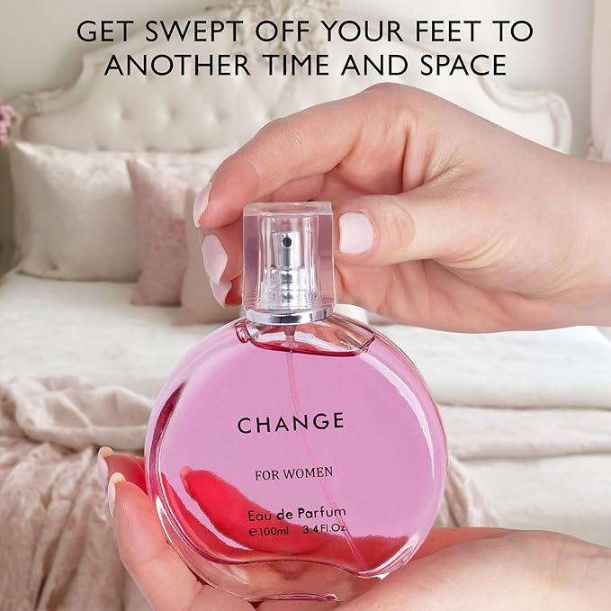 Change Eau De Parfum for Women - Spicy pink pepper on Top Pairing Floral Heart Notes of Jasmine & Iris - Suitable for Casual Wear - Mild & Paraben Free - Elegant 100ml Bottle Packaged in a Box