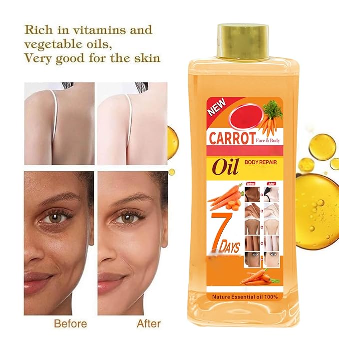 300ml Carrot Oil for Skin Brightening - Organic Carrot Oil for Face - Soft 7 Body Oil, Moisturizing