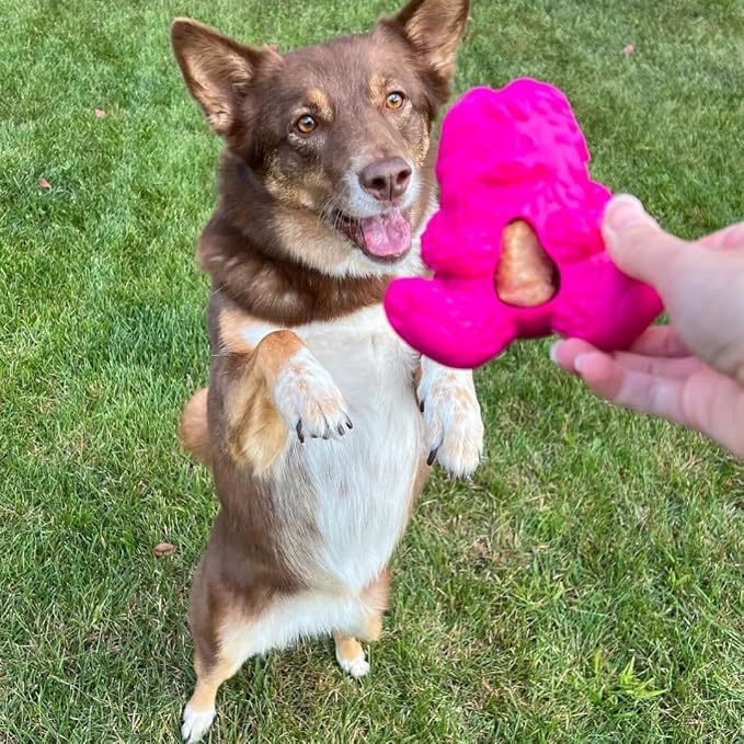 Yeti Puff & Play Interactive Dog Toy, Nugget Treat Dispenser, Pink Yeti